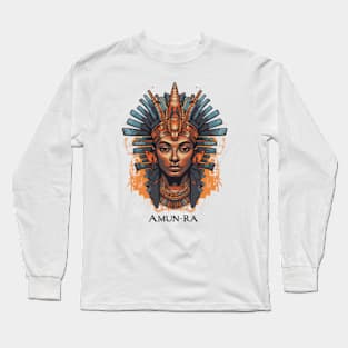 Amun-Ra Egyptian god of the sun and creation - A Portrait of an African God Long Sleeve T-Shirt